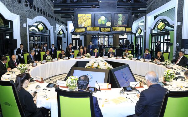 Chủ tịch nước Trần Đại Quang chủ trì buổi ăn trưa làm việc của các Nhà lãnh đạo Kinh tế APEC - Sputnik Việt Nam