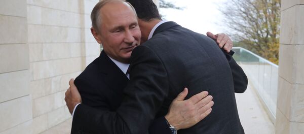 Ngày 20/11, Tổng thống Liên bang Nga Vladimir Putin đã hội đàm với Tổng thống Syria Bashar Assad, đang ở thăm và làm việc tại Nga - Sputnik Việt Nam