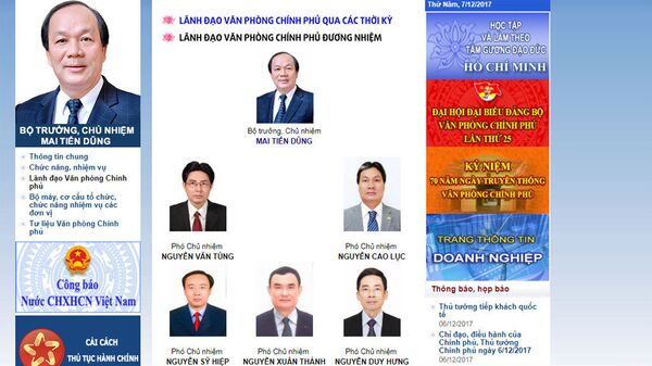 Lãnh đạo Văn phòng Chính phủ Lãnh đạo Văn phòng Chính phủ - Sputnik Việt Nam