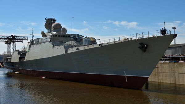 The floating-out ceremony at Zelenodolsk Shipyard for the Gepard 3.9 frigate built for Vietnam's Navy - Sputnik Việt Nam