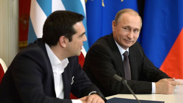 Ông Alexis Tsipras và Vladimir Putin - Sputnik Việt Nam