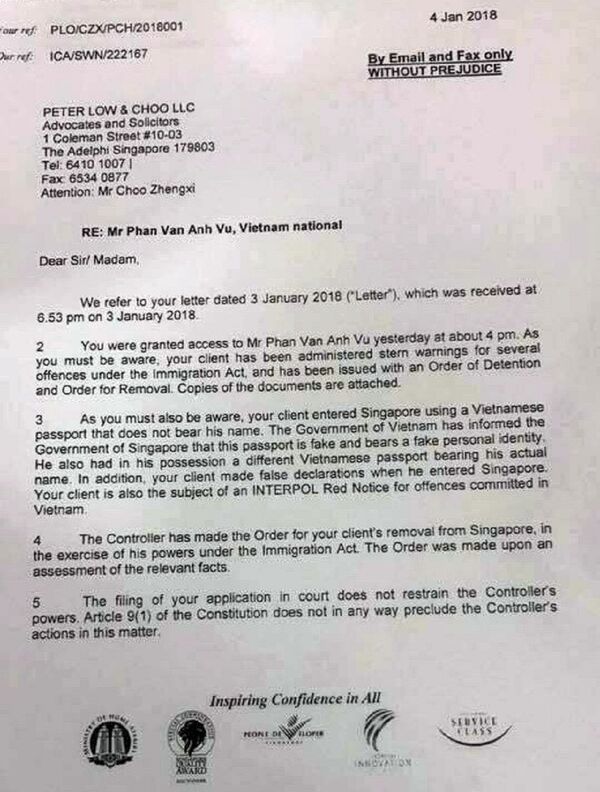 Công văn của ICA thông báo lý do trục xuất ông Phan Van Anh Vu Công văn của ICA thông báo lý do trục xuất ông Phan Van Anh Vu - Sputnik Việt Nam