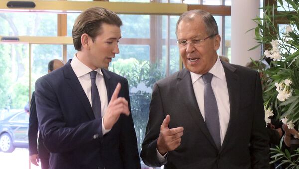 Sebastian Kurz với Sergei Lavrov - Sputnik Việt Nam