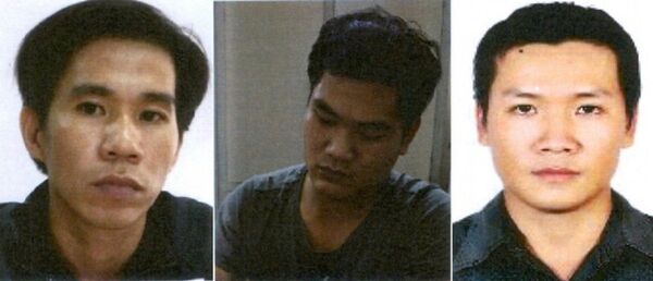 Từ trái sang: Trần Văn No, Trương Tấn Phát, Trần Quốc Lượng.(Ảnh: Bộ Công an) - Sputnik Việt Nam