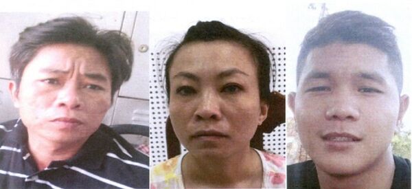 Từ trái sang: Thái Hàn Phong, Nguyễn Thị Chung, Nguyễn Ngọc Tiền. (Ảnh: Bộ Công an) - Sputnik Việt Nam