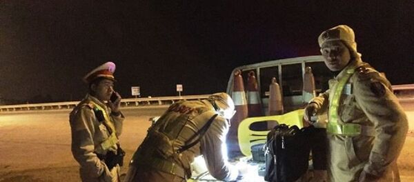 Hình ảnh đội tuần tra giao thông do anh Đ.V.V. ghi lại và đăng trên mạng xã hội. - Sputnik Việt Nam