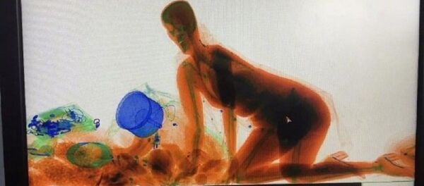 Một người phụ nữ ở Đông Quản (Trung Quốc) quyết không rời chiếc túi xách chứa rất nhiều tiền mặt bên trong dù chỉ một giây nên đã nhảy lên cả máy quét hành lý của một nhà ga. - Sputnik Việt Nam