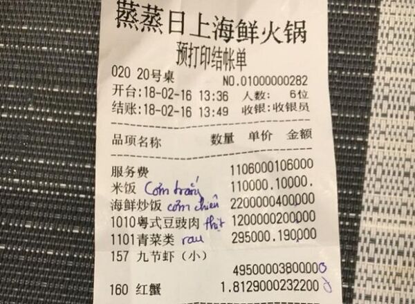 Hóa đơn in sẵn toàn tiếng Trung Quốc - Sputnik Việt Nam