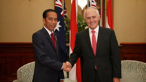 Tổng thống Indonesia Joko Widodo và Thủ tướng Australia Malcolm Turnbull
