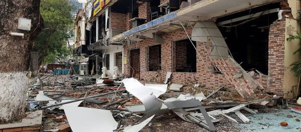 Tòa nhà 2 tầng tan hoang sau vụ nổ kinh hoàng. Tòa nhà 2 tầng tan hoang sau vụ nổ kinh hoàng. - Sputnik Việt Nam