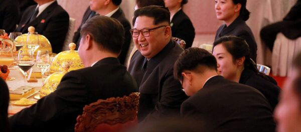 Tiệc chiêu đãi chào mừng lãnh đạo CHDCND Triều Tiên Kim Jong Un đến thăm Trung Quốc - Sputnik Việt Nam