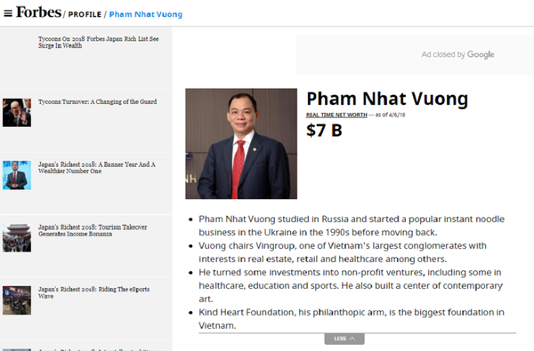 Khối tài sản của ông Phạm Nhật Vượng - Sputnik Việt Nam