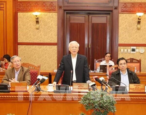 Tổng Bí thư Nguyễn Phú Trọng phát biểu tại Cuộc họp Ban Bí thư. Tổng Bí thư Nguyễn Phú Trọng phát biểu tại Cuộc họp Ban Bí thư. - Sputnik Việt Nam