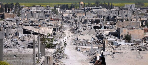 Quang cảnh thành phố Kobane, Syria bị tàn phá Quang cảnh thành phố Kobane, Syria bị tàn phá - Sputnik Việt Nam