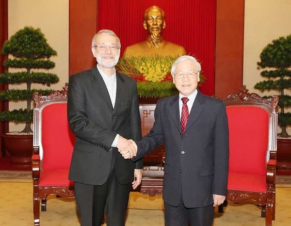 Tổng Bí thư Nguyễn Phú Trọng tiếp Chủ tịch Quốc hội Iran Ali Ardeshir Larijani thăm chính thức Việt Nam. - Sputnik Việt Nam