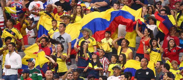 Hinchas de Colombia durante un partido de la Copa America Centenario - Sputnik Việt Nam