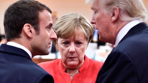 Emmanuel Macron, Angela Merkel, Donald Trump - Sputnik Việt Nam