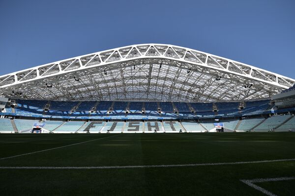 Tổng thống Putin và Chủ tịch FIFA thăm SVĐ Sochi Fisht - Sputnik Việt Nam