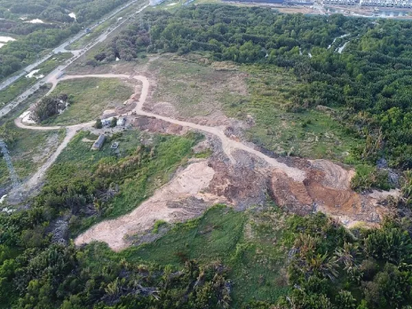 Khu đất 32,4ha tại xã Phước Kiển huyện Nhà Bè nhìn từ trên cao