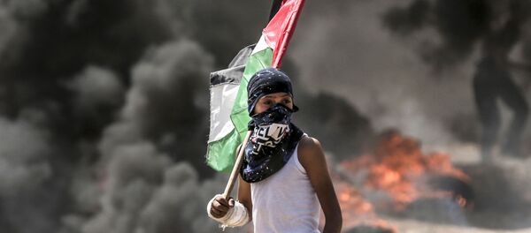Người biểu tình Palestine trong cuộc đụng độ với binh sĩ Israel trên biên giới Dải Gaza và Israel - Sputnik Việt Nam