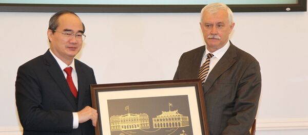 Bí thư Thành ủy thành phố Hồ Chí Minh Nguyễn Thiện Nhân đã gặp Thống đốc thành phố Saint-Peterburg Georgy Poltavchenko - Sputnik Việt Nam