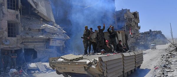 Quân đội Syria đã quét sạch kẻ thù tại điểm dân cư El-Hajr al-Aswad Quân đội Syria đã quét sạch kẻ thù tại điểm dân cư El-Hajr al-Aswad - Sputnik Việt Nam