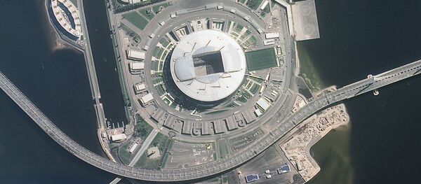 Hình ảnh do bộ máy vũ trụ Nga Resurs-P chụp sân vận động Saint-Peterburg”  ở Saint-Peterburg dành cho World Cup 2018. - Sputnik Việt Nam