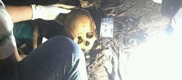 Hộp sọ người tại vị trí phát hiện. - Sputnik Việt Nam