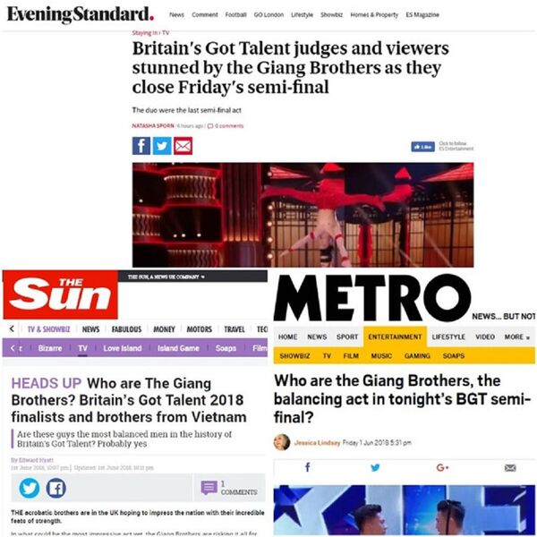 Các báo Anh đưa tin về Quốc Cơ - Quốc Nghiệp trước và sau đêm bán kết. - Sputnik Việt Nam