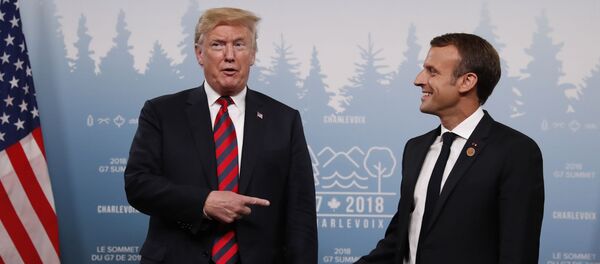 El presidente de EEUU, Donald Trump, junto a su homólogo francés, Emmanuel Macron - Sputnik Việt Nam