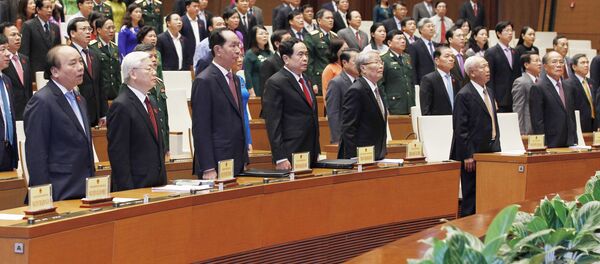 Các đồng chí lãnh đạo, nguyên lãnh đạo Đảng, Nhà nước và các đại biểu Quốc hội dự lễ Bế mạc kỳ họp thứ năm, Quốc hội khóa XIV. - Sputnik Việt Nam