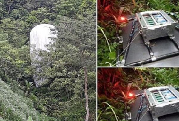 Hình ảnh về vật thể lạ từ trên trời rơi xuống được đăng tải trên mạng xã hội. - Sputnik Việt Nam