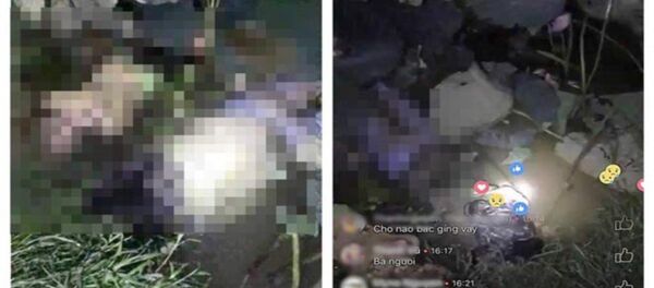 Hình ảnh những người quay clip cho là xác người bị giết ở Bắc Giang. Hình ảnh những người quay clip cho là xác người bị giết ở Bắc Giang. - Sputnik Việt Nam