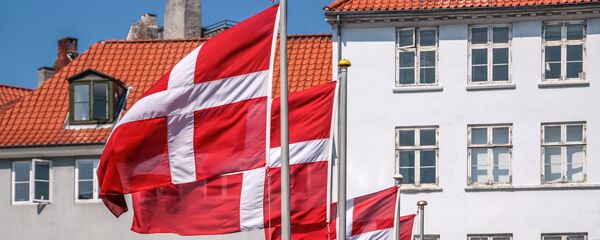 Государственный флаг Дании на одной из улиц Копенгагена Государственный флаг Дании на одной из улиц Копенгагена - Sputnik Việt Nam