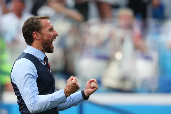 Huấn luyện viên trưởng đội tuyển Anh Gareth Southgate vui mừng trước chiến thắng trong trận đấu vòng bảng World Cup giữa Anh và Panama Huấn luyện viên trưởng đội tuyển Anh Gareth Southgate vui mừng trước chiến thắng trong trận đấu vòng bảng World Cup giữa Anh và Panama - Sputnik Việt Nam