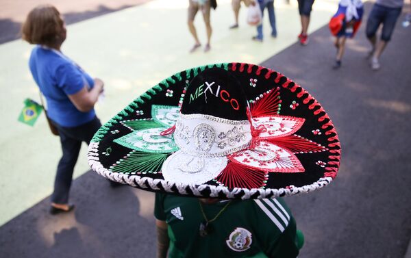 Fan bóng đá trước trận đấu World Cup giữa đội tuyển Brazil và Mexico - Sputnik Việt Nam