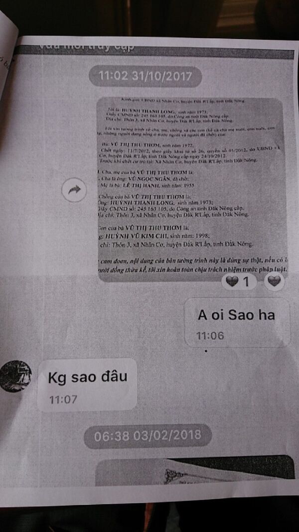 Tin nhắn xin ý kiến của Phó chủ tịch xã về việc ký giấy xác nhận - Sputnik Việt Nam