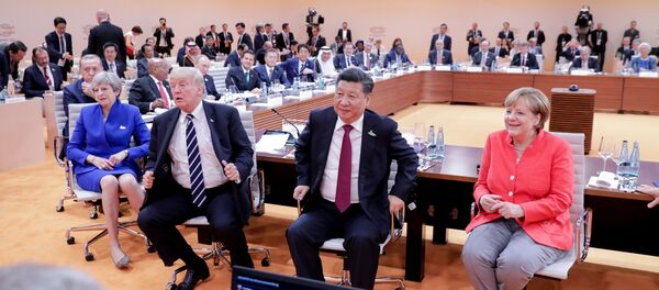 Donald Trump, Tập Cận Bình, Angela Merkel, Mauricio Macri, Malcolm Turnbull tại hội nghị thưởng đỉnh G20 tại Hamburg, Germany - Sputnik Việt Nam