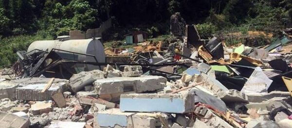 Sào huyệt ma túy nơi ông trùm Nguyễn Thanh Tuân trú ngụ bị san phẳng. - Sputnik Việt Nam