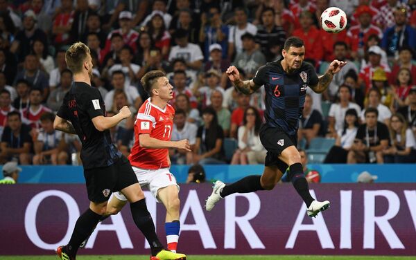 Trận đấu vòng tứ kết World Cup giữa đội tuyển Nga và Croatia - Sputnik Việt Nam