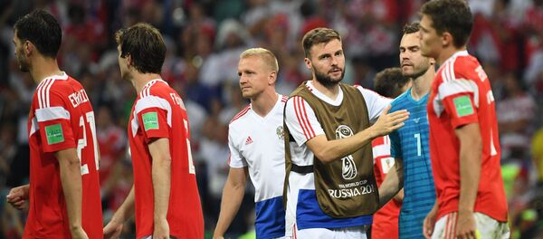 Trận đấu vòng tứ kết World Cup giữa đội tuyển Nga và Croatia - Sputnik Việt Nam