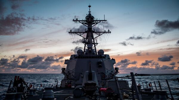 Tàu Mỹ USS Dewey tại cuộc tập trận Vành đai Thái Bình Dương lần thứ 26 (RIMPAC 2018) - Sputnik Việt Nam