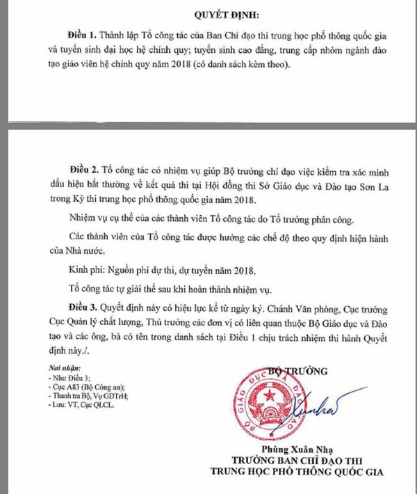 Thành lập Tổ công tác xác minh dấu hiệu bất thường về điểm thi tại Sơn La - Sputnik Việt Nam