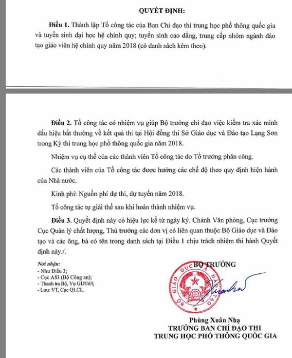 Thành lập Tổ công tác xác minh dấu hiệu bất thường về điểm thi tại Lạng Sơn - Sputnik Việt Nam