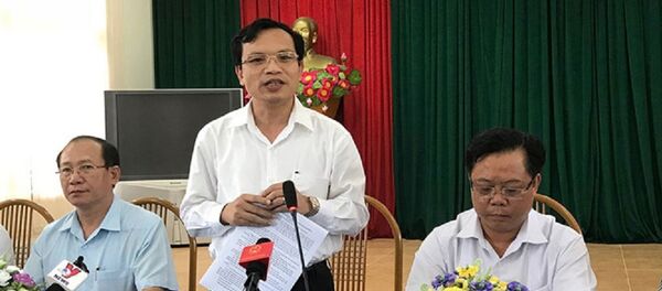 Tổ công tác của Bộ GD-ĐT và đại diện chính quyền tỉnh Sơn La gặp gỡ báo chí ngày 23.7 để trao đổi về kết quả xác minh bất thường điểm thi - Sputnik Việt Nam