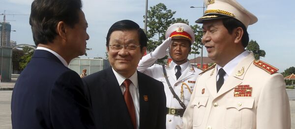 Thủ tướng Việt Nam Nguyễn Tấn Dũng, Chủ tịch Việt Nam Trương Tấn Sang và Bộ trưởng Bộ Công an Việt Nam Trần Đại Quang - Sputnik Việt Nam