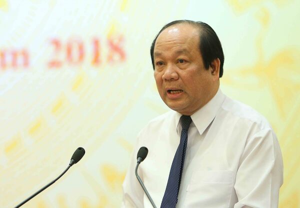 Chiều 1/8/2018, tại Hà Nội, Văn phòng Chính phủ tổ chức Họp báo Chính phủ thường kỳ tháng 7, năm 2018. Đồng chí Mai Tiến Dũng, Ủy viên Trung ương Đảng, Bộ trưởng, Chủ nhiệm Văn phòng Chính phủ, Người Phát ngôn Chính phủ chủ trì họp báo.  - Sputnik Việt Nam