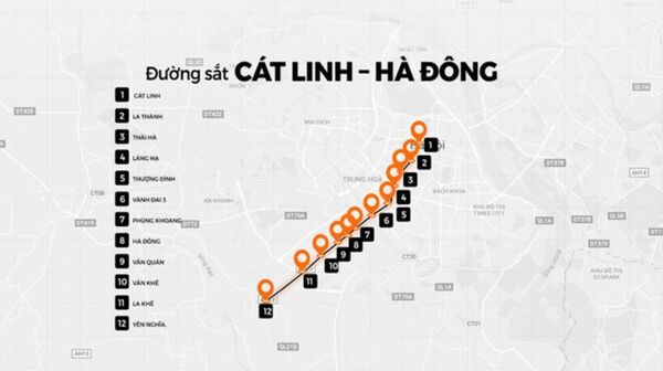 Lộ trình dự án Cát Linh - Hà Đông. - Sputnik Việt Nam