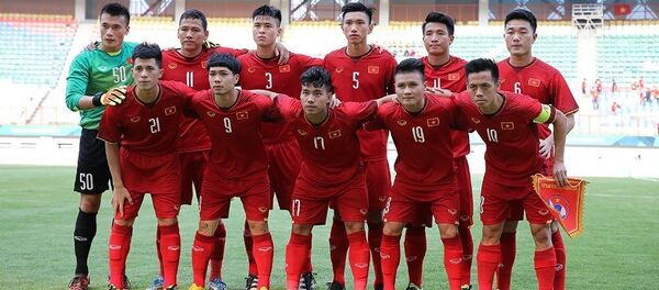 Đội hình ra sân của Olympic Việt Nam. - Sputnik Việt Nam