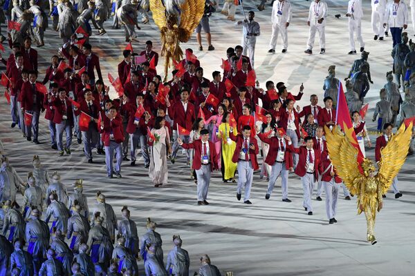 Đoàn Việt Nam tại lễ khai mạc Asiad 2018 ở Indonesia - Sputnik Việt Nam